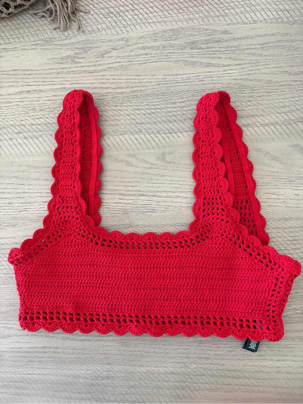 Beach Riot Red Crochet Bikini Top - Picture 3 of 5